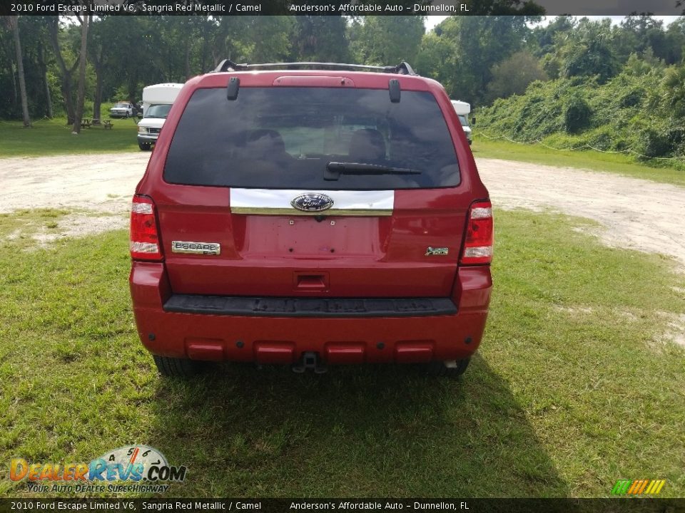 2010 Ford Escape Limited V6 Sangria Red Metallic / Camel Photo #4