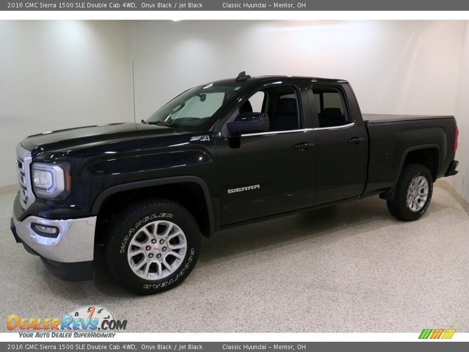 2016 GMC Sierra 1500 SLE Double Cab 4WD Onyx Black / Jet Black Photo #3