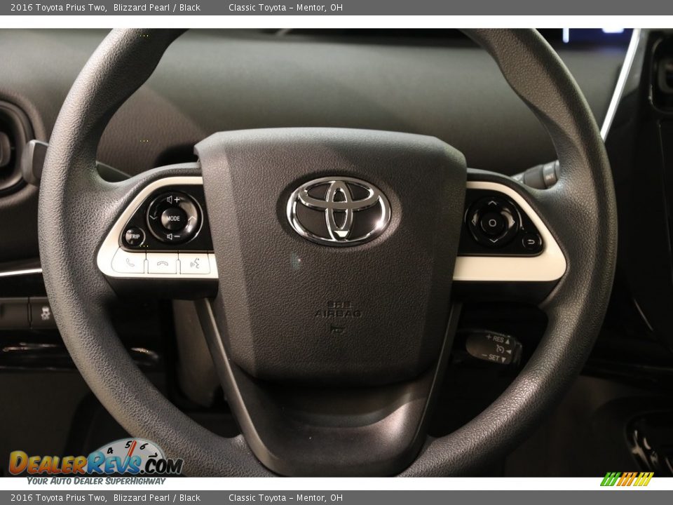 2016 Toyota Prius Two Blizzard Pearl / Black Photo #7