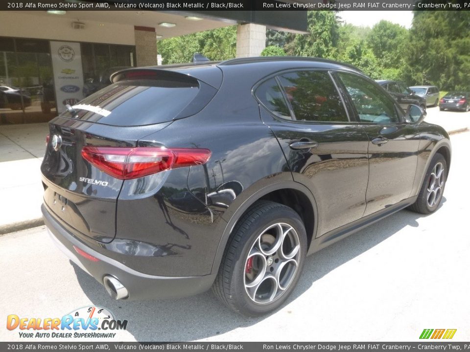 2018 Alfa Romeo Stelvio Sport AWD Vulcano (Volcano) Black Metallic / Black/Black Photo #2