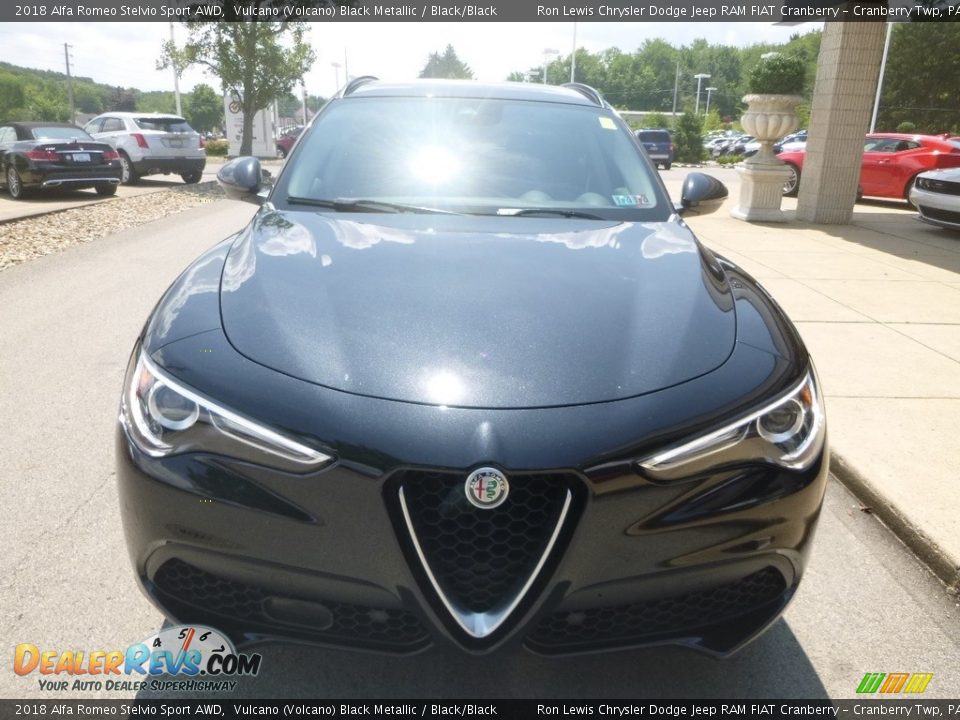 2018 Alfa Romeo Stelvio Sport AWD Vulcano (Volcano) Black Metallic / Black/Black Photo #4