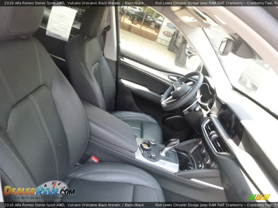 2018 Alfa Romeo Stelvio Sport AWD Vulcano (Volcano) Black Metallic / Black/Black Photo #11