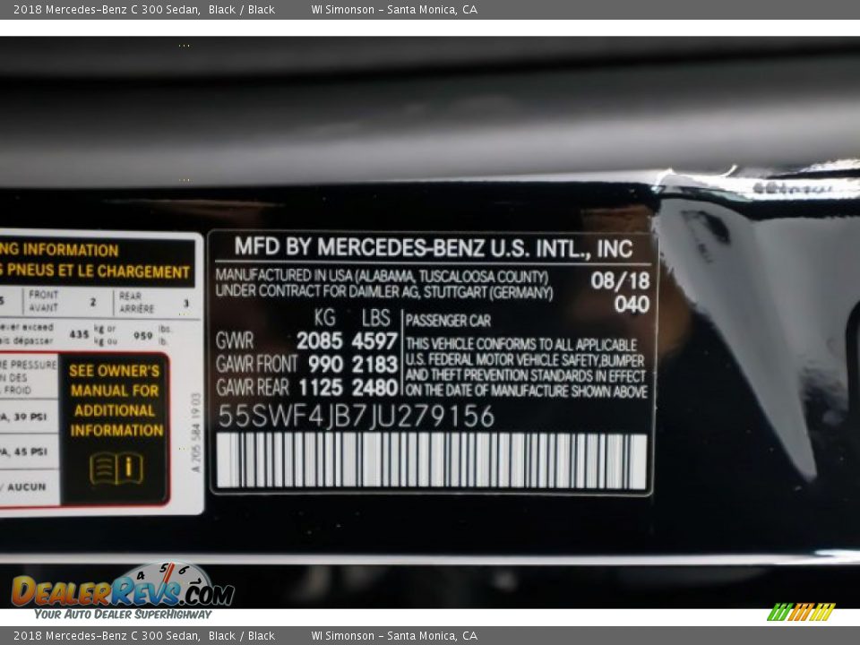 2018 Mercedes-Benz C 300 Sedan Black / Black Photo #36