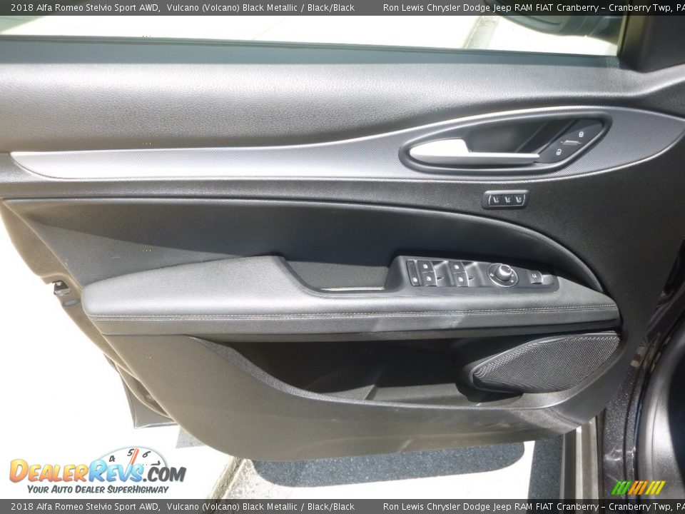2018 Alfa Romeo Stelvio Sport AWD Vulcano (Volcano) Black Metallic / Black/Black Photo #14