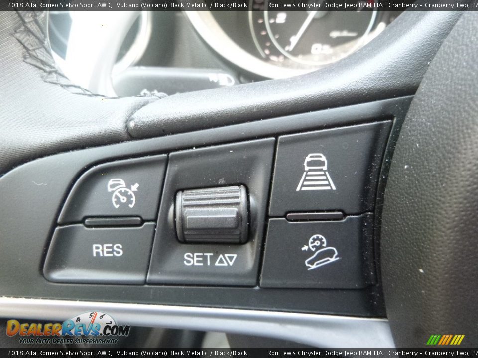 2018 Alfa Romeo Stelvio Sport AWD Vulcano (Volcano) Black Metallic / Black/Black Photo #20