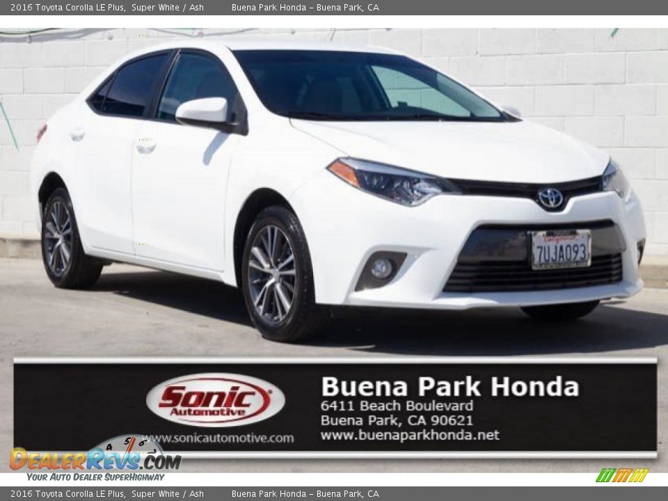 2016 Toyota Corolla LE Plus Super White / Ash Photo #1