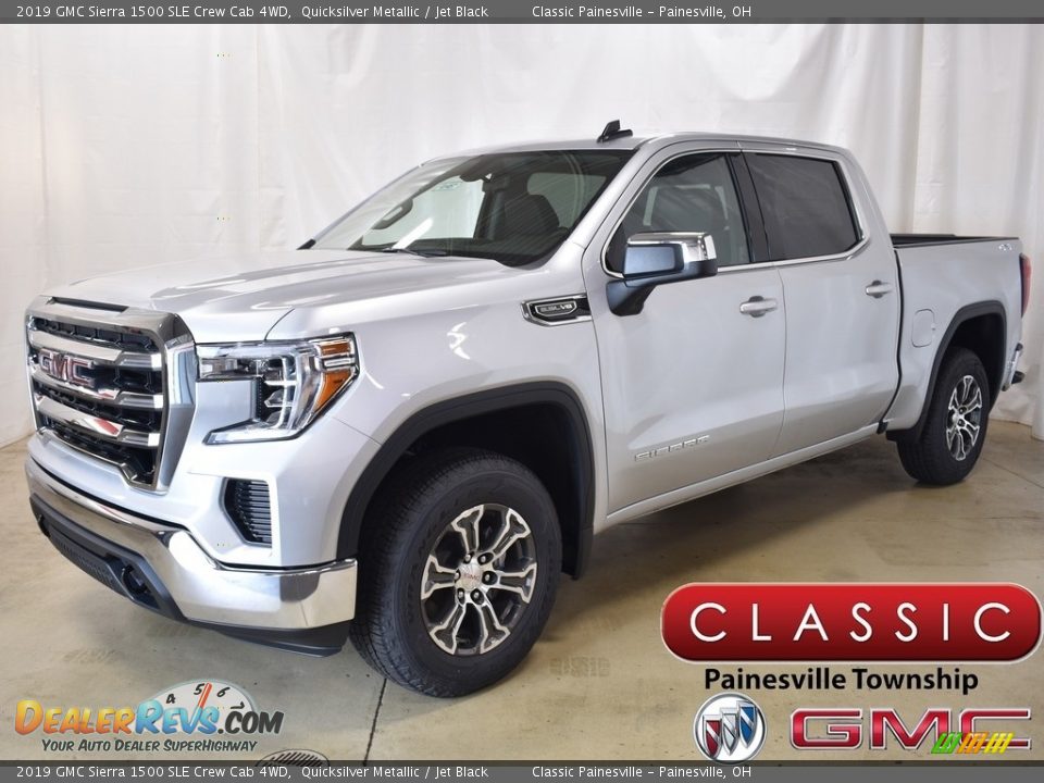 2019 GMC Sierra 1500 SLE Crew Cab 4WD Quicksilver Metallic / Jet Black Photo #1