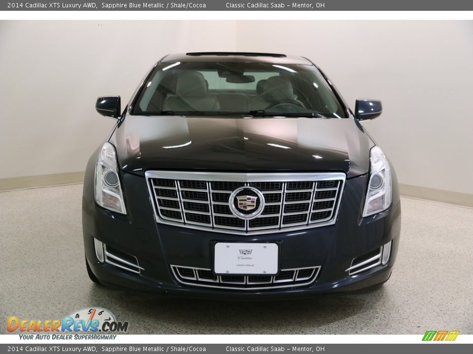 2014 Cadillac XTS Luxury AWD Sapphire Blue Metallic / Shale/Cocoa Photo #2