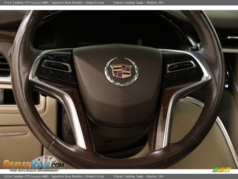 2014 Cadillac XTS Luxury AWD Sapphire Blue Metallic / Shale/Cocoa Photo #7
