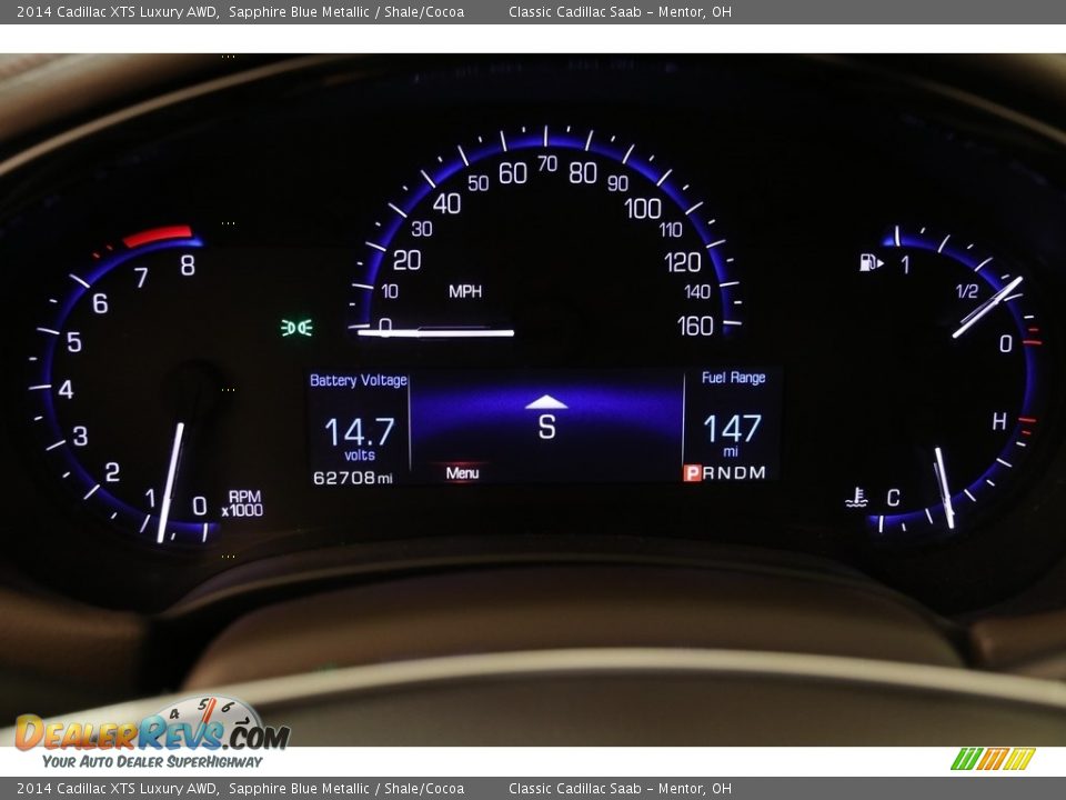 2014 Cadillac XTS Luxury AWD Sapphire Blue Metallic / Shale/Cocoa Photo #8