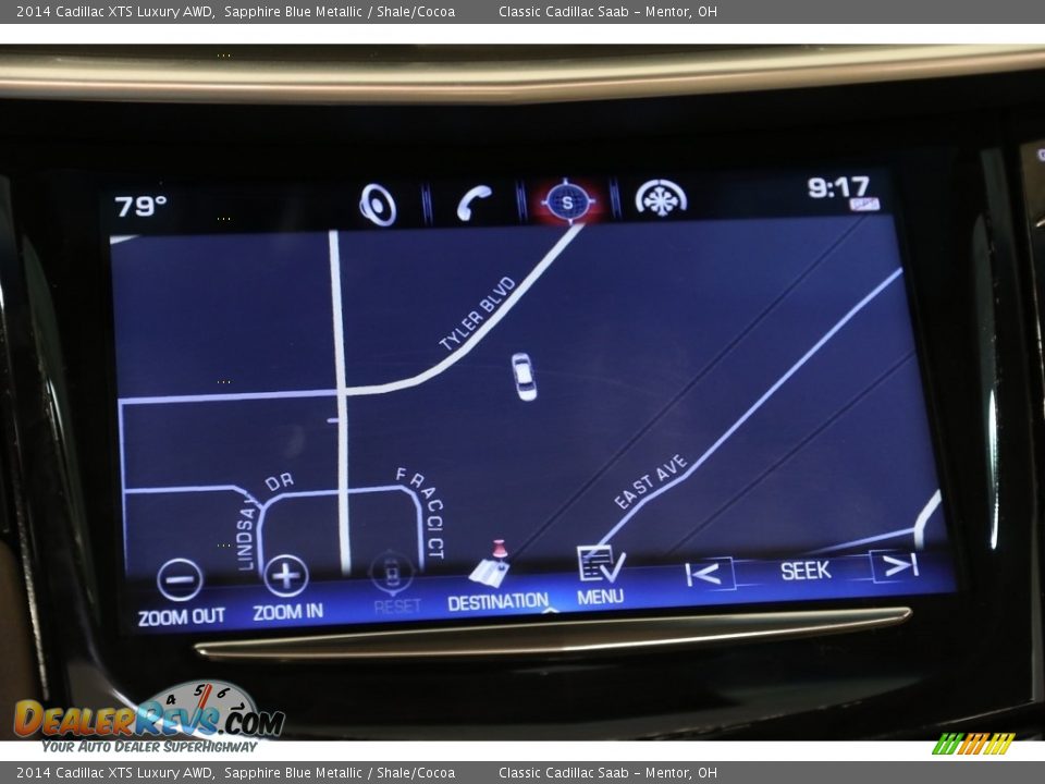 2014 Cadillac XTS Luxury AWD Sapphire Blue Metallic / Shale/Cocoa Photo #12