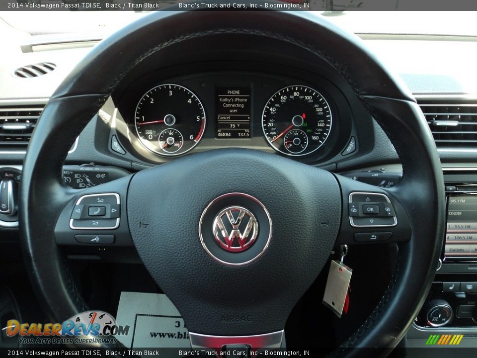 2014 Volkswagen Passat TDI SE Black / Titan Black Photo #13