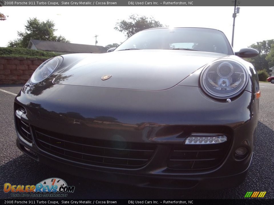 2008 Porsche 911 Turbo Coupe Slate Grey Metallic / Cocoa Brown Photo #2