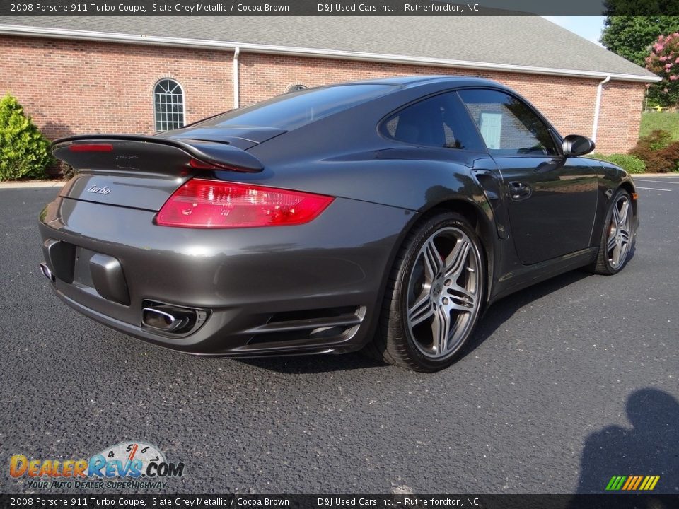 2008 Porsche 911 Turbo Coupe Slate Grey Metallic / Cocoa Brown Photo #4