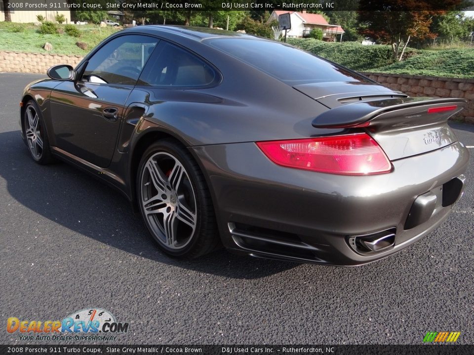 2008 Porsche 911 Turbo Coupe Slate Grey Metallic / Cocoa Brown Photo #6