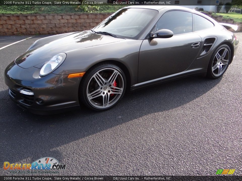 2008 Porsche 911 Turbo Coupe Slate Grey Metallic / Cocoa Brown Photo #7