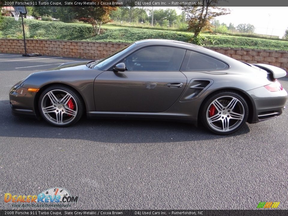 2008 Porsche 911 Turbo Coupe Slate Grey Metallic / Cocoa Brown Photo #8