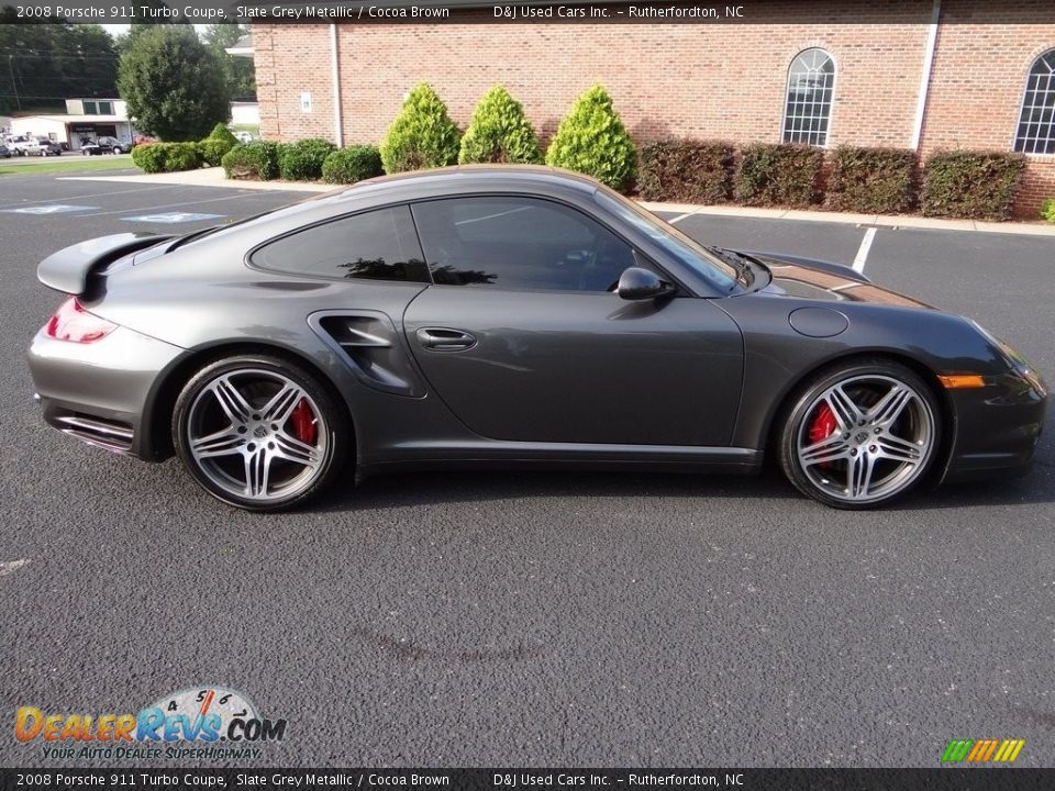 2008 Porsche 911 Turbo Coupe Slate Grey Metallic / Cocoa Brown Photo #9