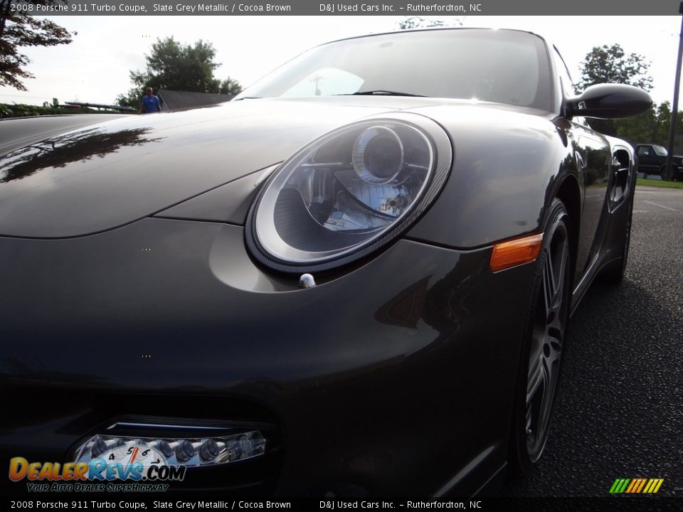 2008 Porsche 911 Turbo Coupe Slate Grey Metallic / Cocoa Brown Photo #10