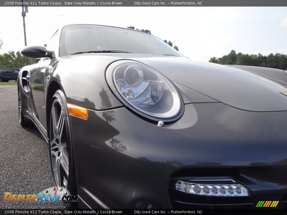 2008 Porsche 911 Turbo Coupe Slate Grey Metallic / Cocoa Brown Photo #11