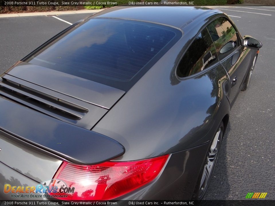 2008 Porsche 911 Turbo Coupe Slate Grey Metallic / Cocoa Brown Photo #12