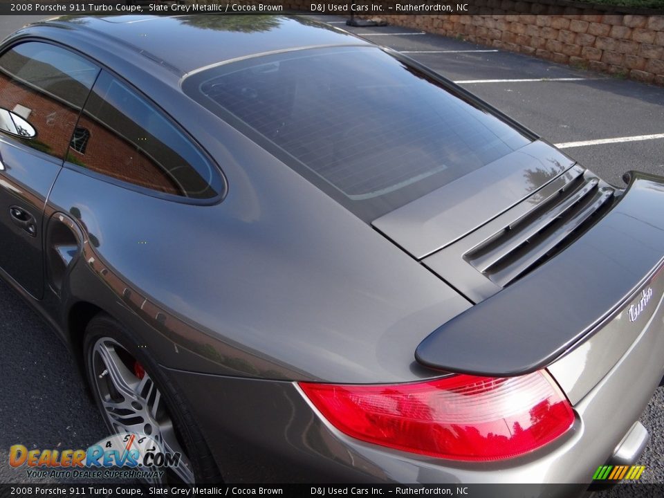 2008 Porsche 911 Turbo Coupe Slate Grey Metallic / Cocoa Brown Photo #13
