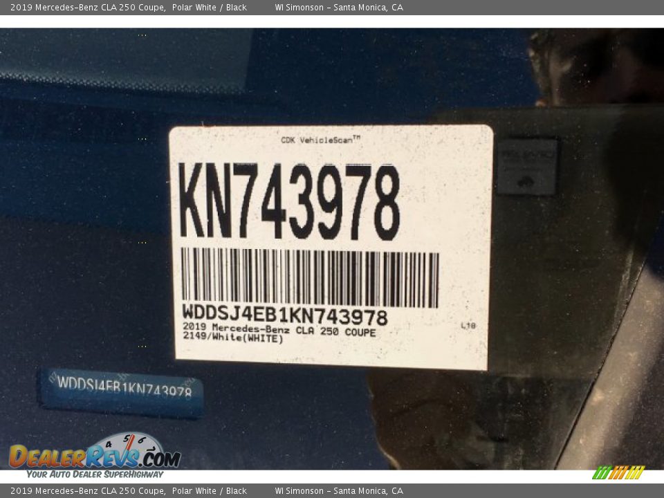 2019 Mercedes-Benz CLA 250 Coupe Polar White / Black Photo #11