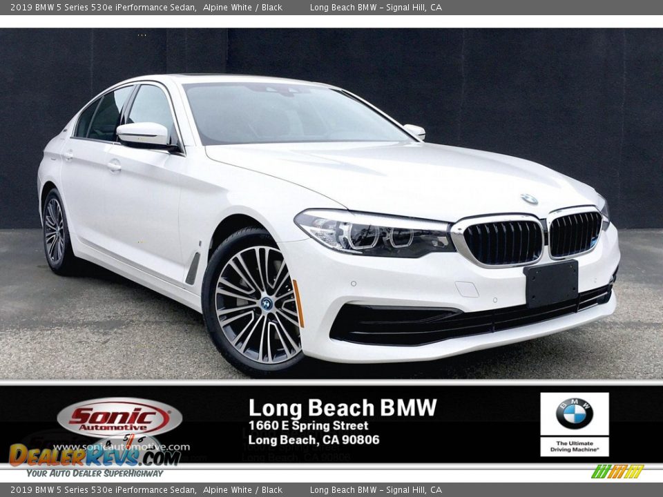 2019 BMW 5 Series 530e iPerformance Sedan Alpine White / Black Photo #1