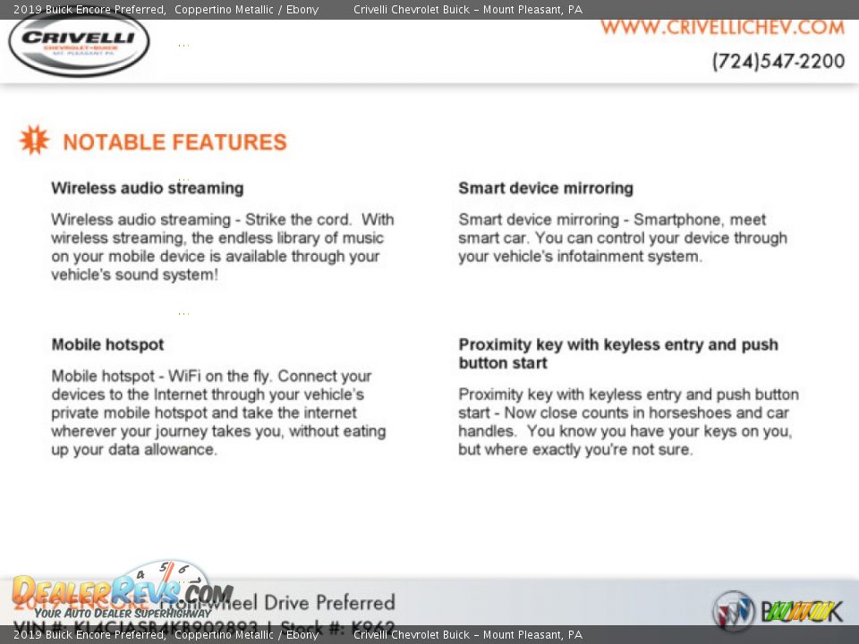 2019 Buick Encore Preferred Coppertino Metallic / Ebony Photo #9