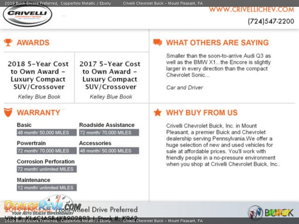 2019 Buick Encore Preferred Coppertino Metallic / Ebony Photo #10