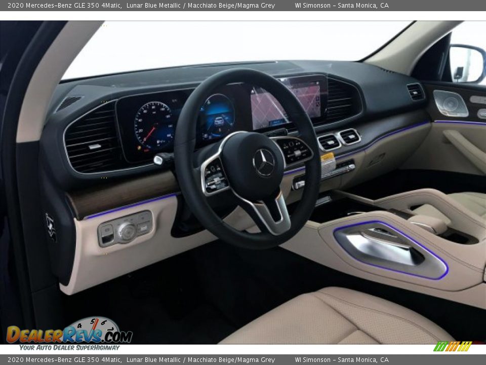 2020 Mercedes-Benz GLE 350 4Matic Lunar Blue Metallic / Macchiato Beige/Magma Grey Photo #4