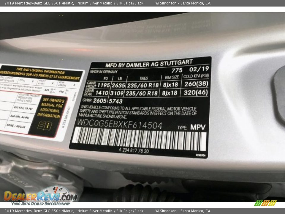 2019 Mercedes-Benz GLC 350e 4Matic Iridium Silver Metallic / Silk Beige/Black Photo #11