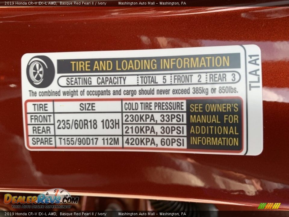 2019 Honda CR-V EX-L AWD Basque Red Pearl II / Ivory Photo #8