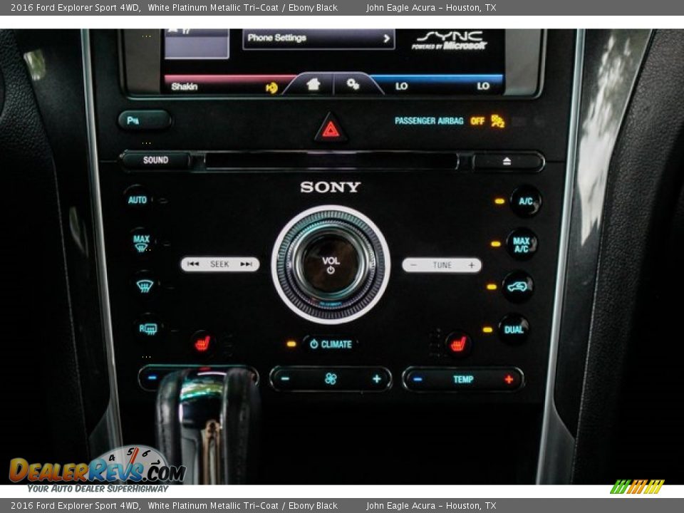 2016 Ford Explorer Sport 4WD White Platinum Metallic Tri-Coat / Ebony Black Photo #29