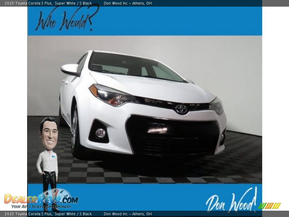 2015 Toyota Corolla S Plus Super White / S Black Photo #1