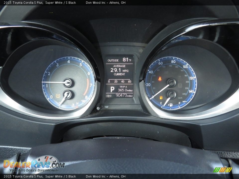 2015 Toyota Corolla S Plus Super White / S Black Photo #26