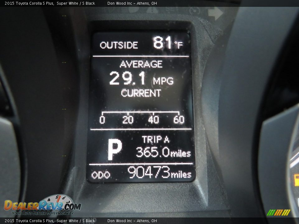 2015 Toyota Corolla S Plus Super White / S Black Photo #27