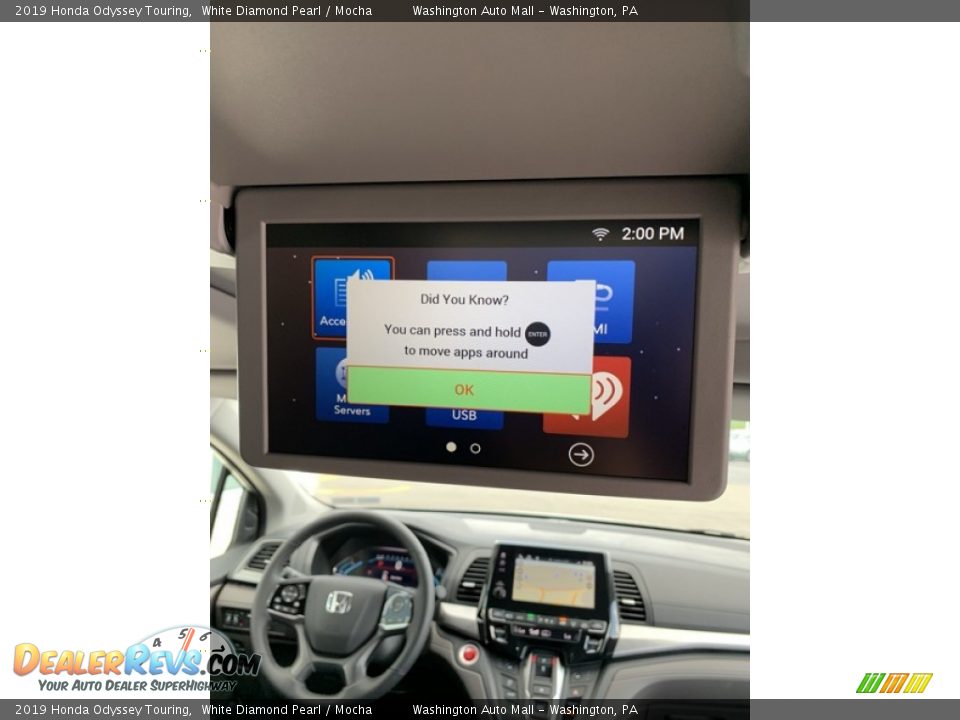 2019 Honda Odyssey Touring White Diamond Pearl / Mocha Photo #31
