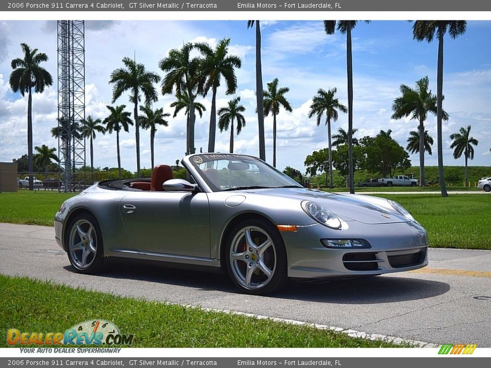 2006 Porsche 911 Carrera 4 Cabriolet GT Silver Metallic / Terracotta Photo #1