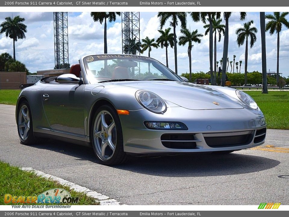 2006 Porsche 911 Carrera 4 Cabriolet GT Silver Metallic / Terracotta Photo #2