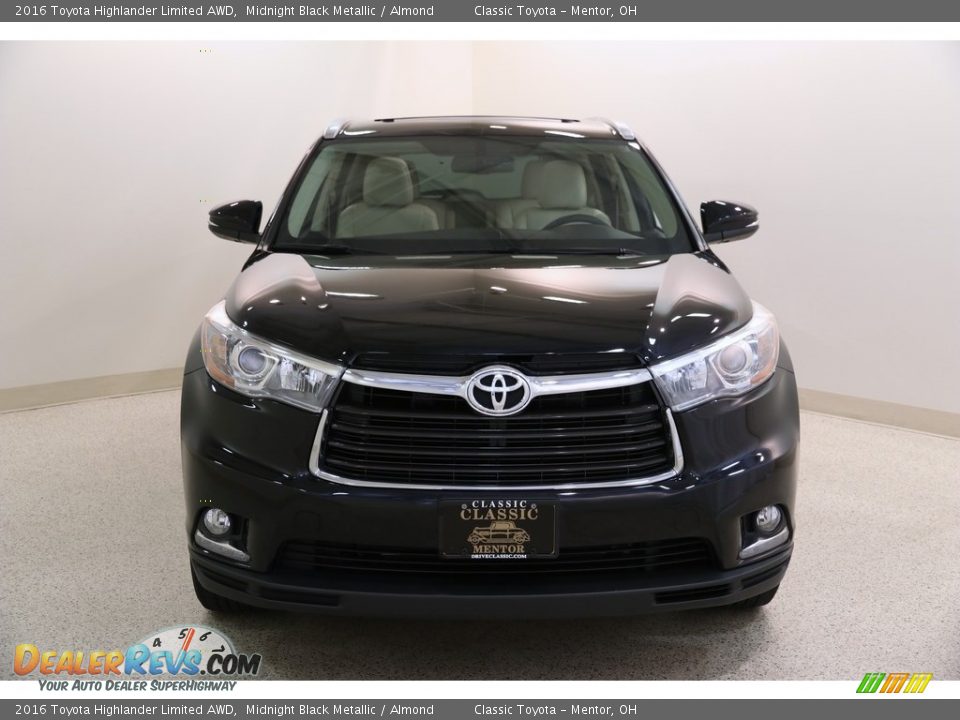 2016 Toyota Highlander Limited AWD Midnight Black Metallic / Almond Photo #2