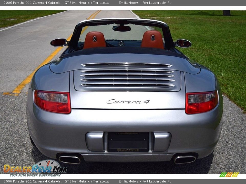 2006 Porsche 911 Carrera 4 Cabriolet GT Silver Metallic / Terracotta Photo #9