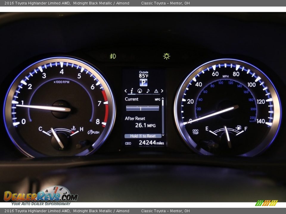 2016 Toyota Highlander Limited AWD Midnight Black Metallic / Almond Photo #8