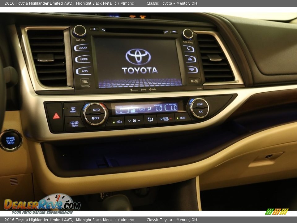 2016 Toyota Highlander Limited AWD Midnight Black Metallic / Almond Photo #9