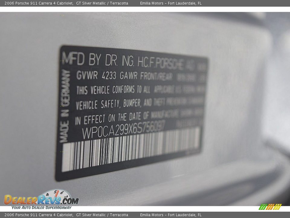 2006 Porsche 911 Carrera 4 Cabriolet GT Silver Metallic / Terracotta Photo #40