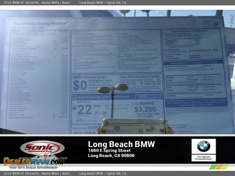 2019 BMW X5 xDrive40i Alpine White / Black Photo #10