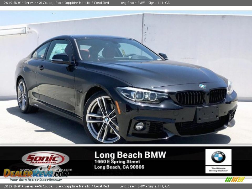 2019 BMW 4 Series 440i Coupe Black Sapphire Metallic / Coral Red Photo #1