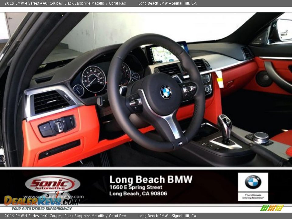 2019 BMW 4 Series 440i Coupe Black Sapphire Metallic / Coral Red Photo #4