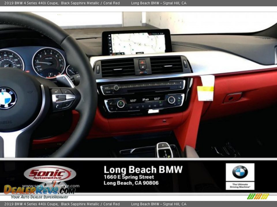 2019 BMW 4 Series 440i Coupe Black Sapphire Metallic / Coral Red Photo #5