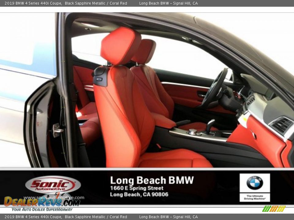 2019 BMW 4 Series 440i Coupe Black Sapphire Metallic / Coral Red Photo #7